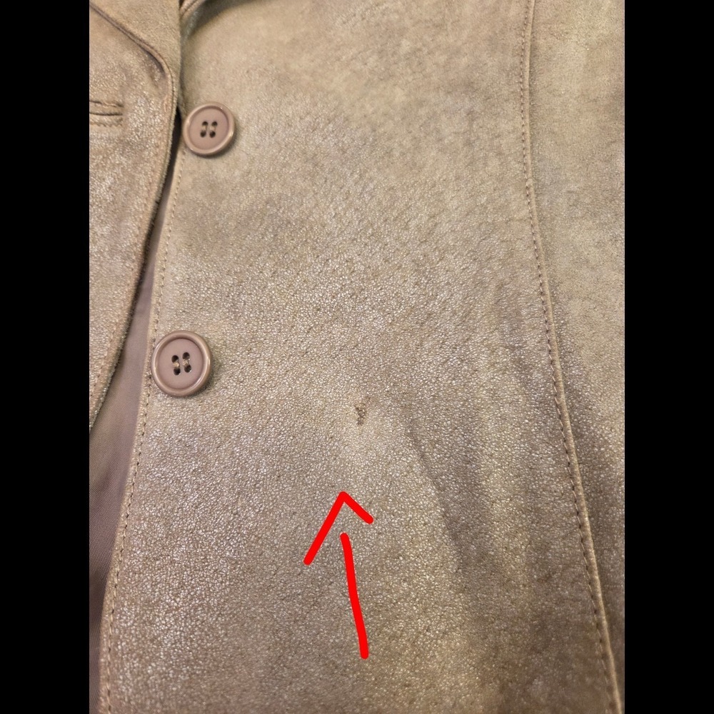 SORBE Sz Medium Suede Leather‎ Jacket Brown Metallic - Picture 8 of 10